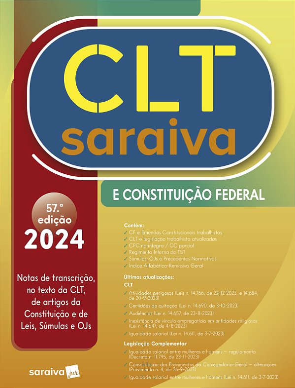 Livro CLT saraiva e Constituição Federal
