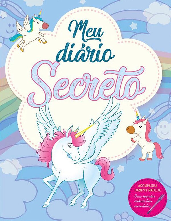 Livro Diário secreto - unicórnio azul: com caneta mágica