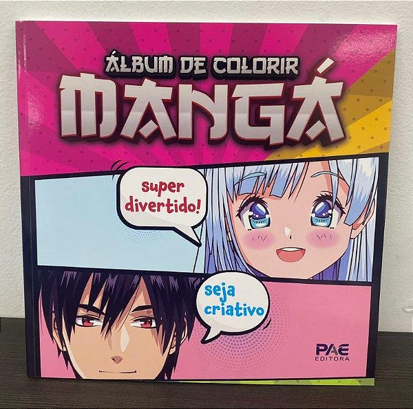 Livro Mangá - Álbum De Colorir - Capa Rosa