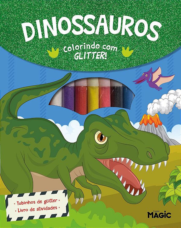 Livro Dinossauros - Colorindo Com Glitter