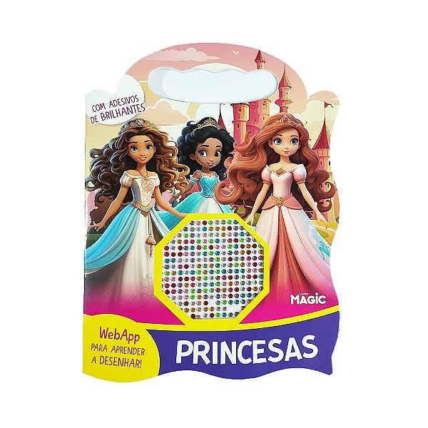 Livro Princesas - Meu Livro De Desenhos Com Adesivos Brilhantes