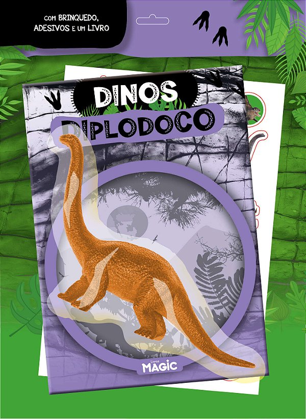 Livro Dinos - Diplodoco - Com Brinquedo E Adesivos