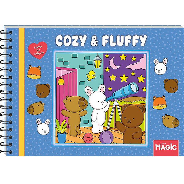 Livro Cozy And Fluffy Bluish - Livro De Colorir