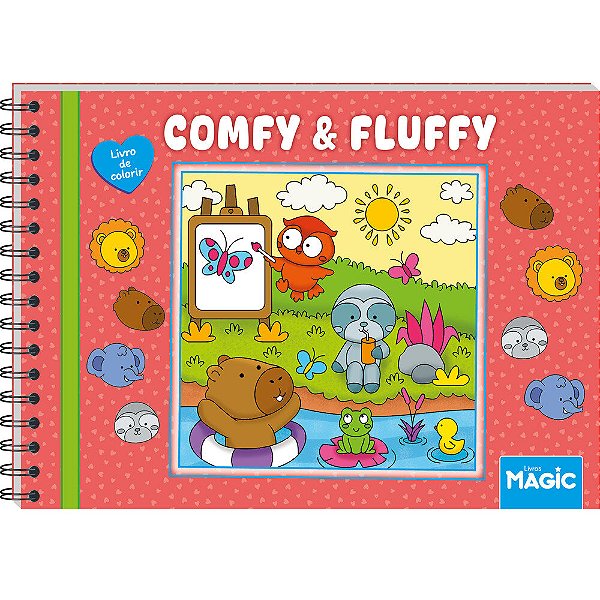 Livro Comfy And Fluffy - Livro De Colorir - Red