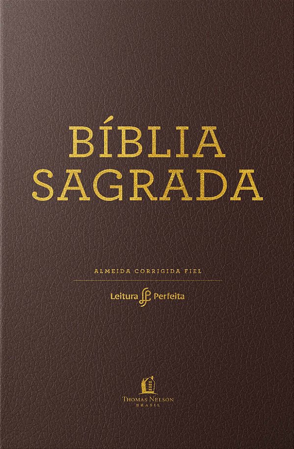 Livro Bíblia ACF, Couro Soft, Marrom, Leitura Perfeita