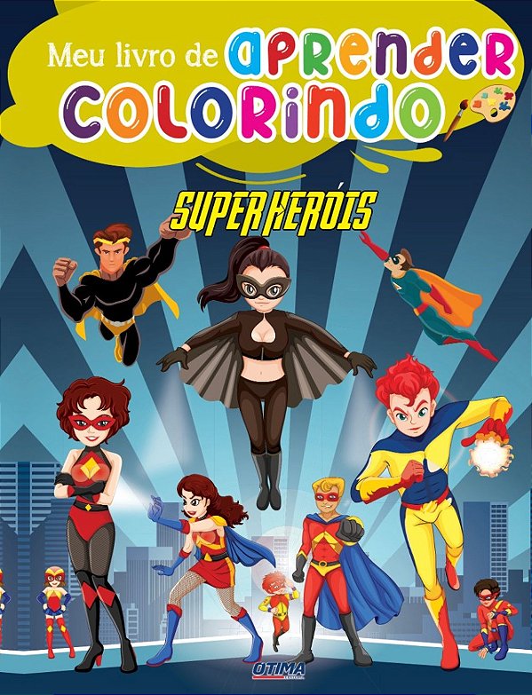 Livro Meu livrão de aprender colorindo - Super heróis