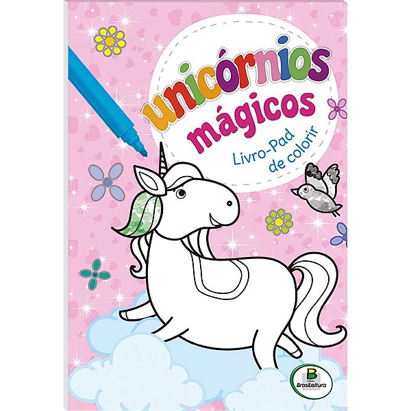 Livro Unicórnios Mágicos - Livro-pad de Colorir (Rosa)