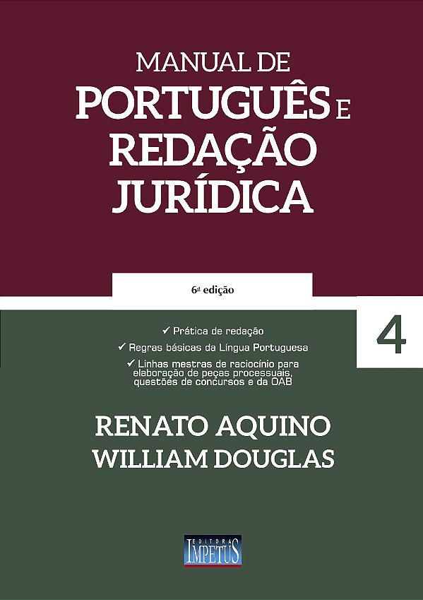 Livro Manual De Português E Redação Jurídica - Vol. 04