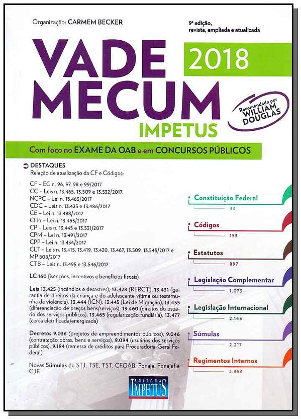Livro Vade Mecum 2018 - Impetus