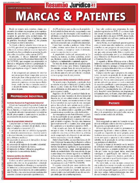 Livro Marcas e patentes