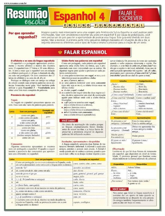 Livro Espanhol 4 - Falar e escrever