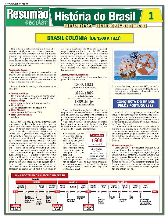 Livro História do Brasil 1 - Colônia