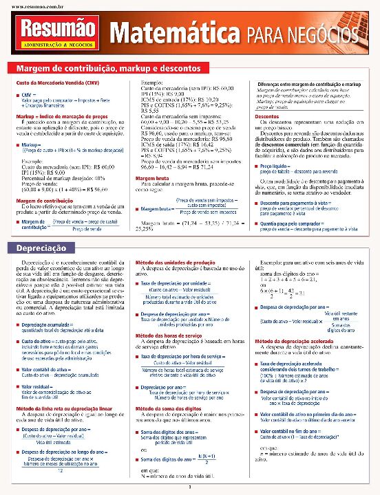 Livro Matemática para negócios