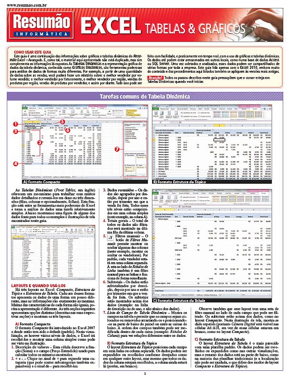 Livro Excel - Tabelas & gráficos