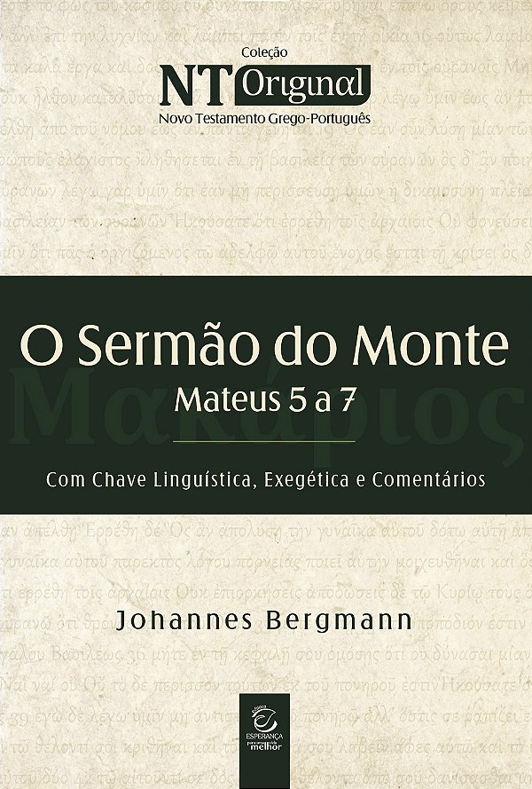 Livro O sermão do monte: mateus 5 a 7 | com chave linguís...