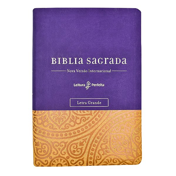 Livro Bíblia NVI, Couro Soft, Roxo e Amarelo, Letra Grand...