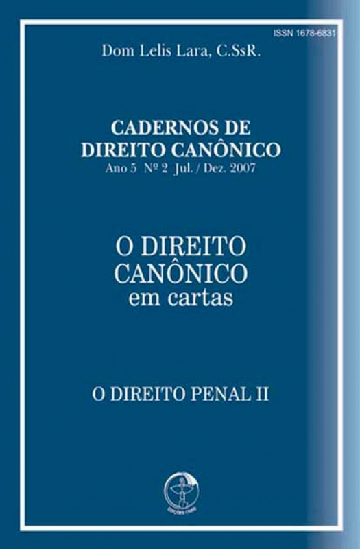 Livro O Direito Canonico Em Cartas - O Direito Penal Ii - 1