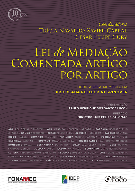 Livro Lei de mediação comentada artigo por artigo