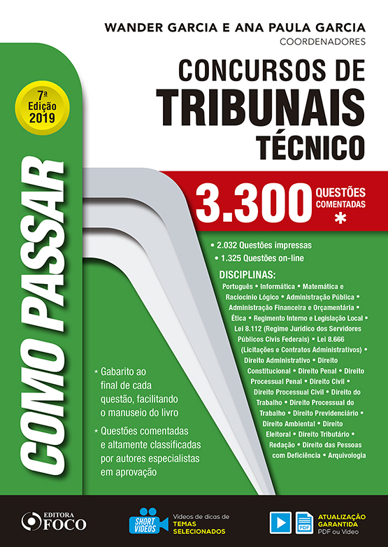 Livro Como passar em concursos de tribunais - Técnico: 3.300 qu...