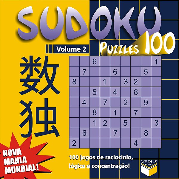 Livro Sudoku Puzzles 100 (Volume 2) - 100 Jogos De Racioc...