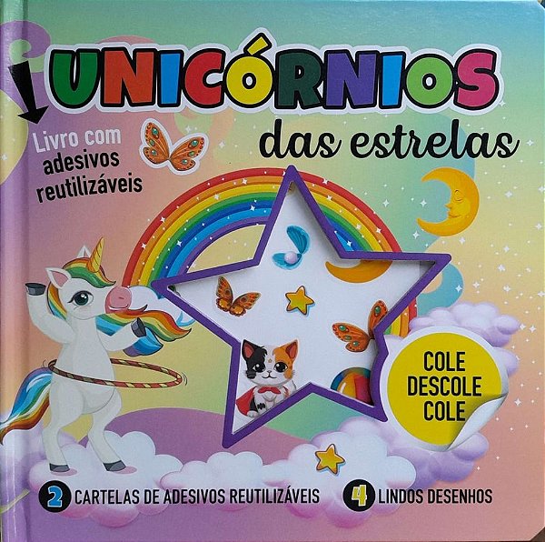 Livro Cole e Descole - Unicornios das Estrelas