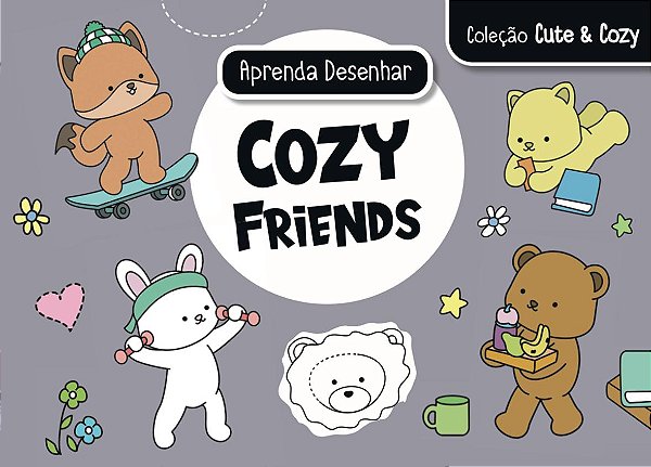 Livro Coleção Cute & Cozy - Cozy Friends - Cinza