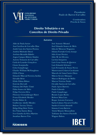 Livro Direito tributário e os conceitos de direito privado