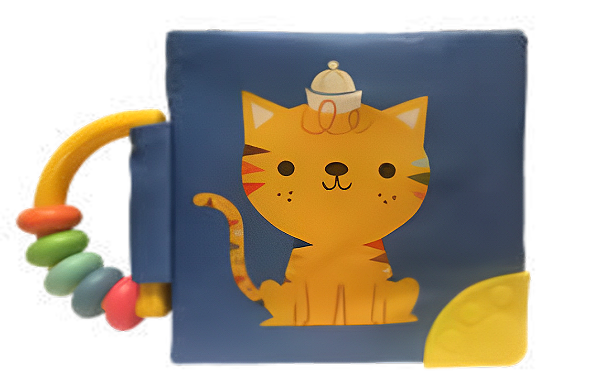 Livro Meu livro macio com chocalho e mordedor - Gato