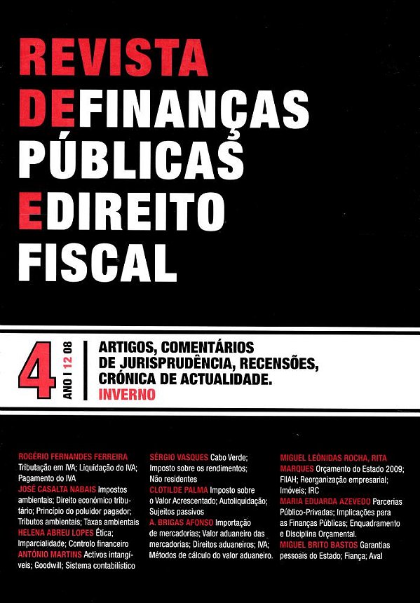 Livro Revista de finanças públicas e direito fiscal: nº 4...