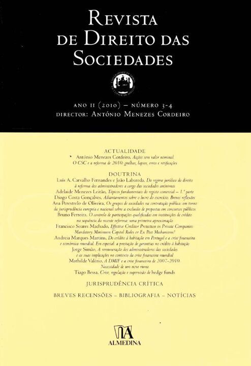 Livro Revista de direito das sociedades: ano II - Nºs 3-4