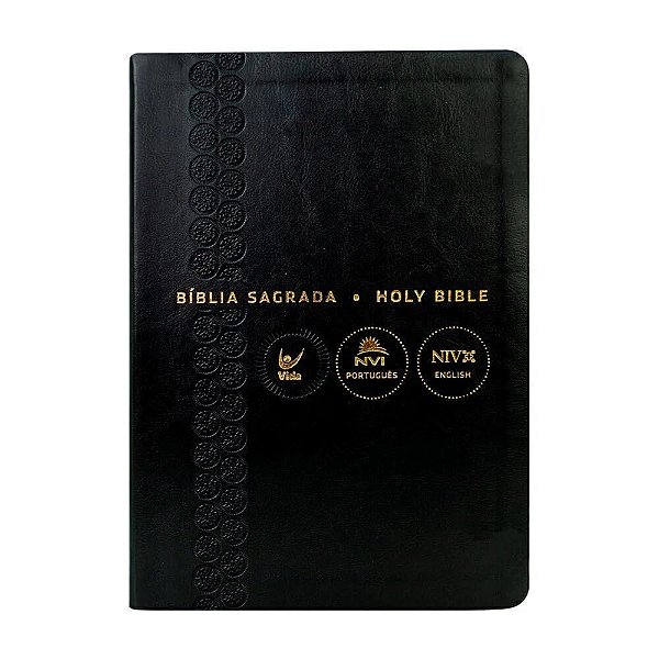 Biblia Nvi Portugues/Ingles - Capa Luxo Preta