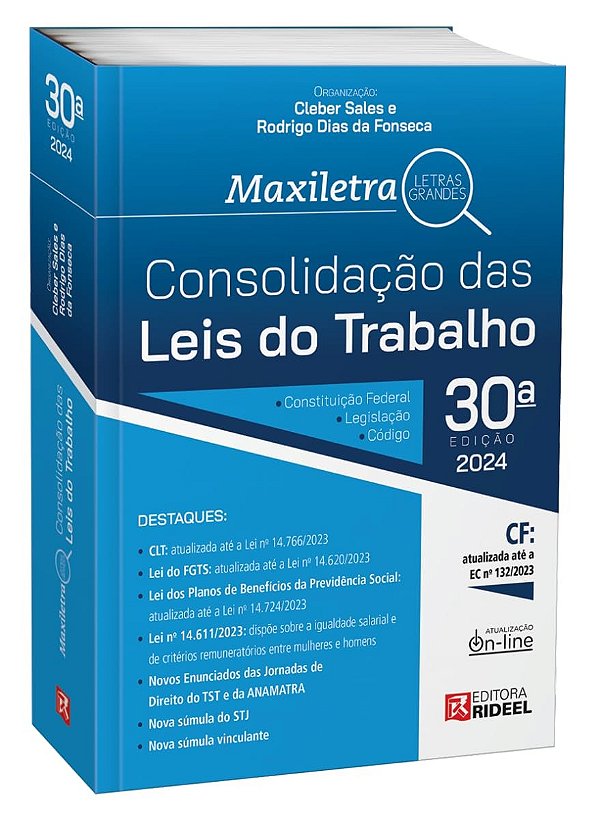 Consolidação Das Leis Do Trabalho - 30Ed/24
