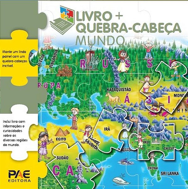 Livro + quebra-cabeça mundo