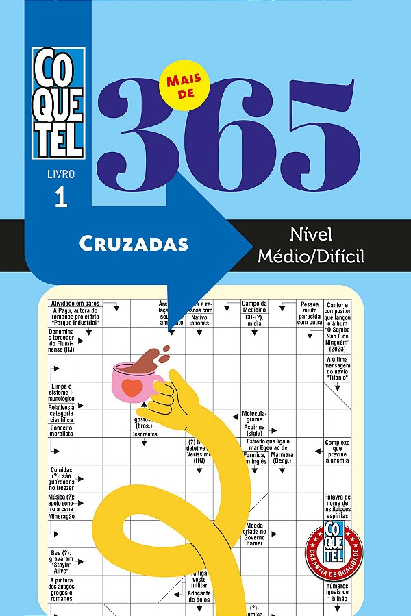 Livro Coquetel Mais de 365 Palavras Cruzadas Médio-Difícil 1