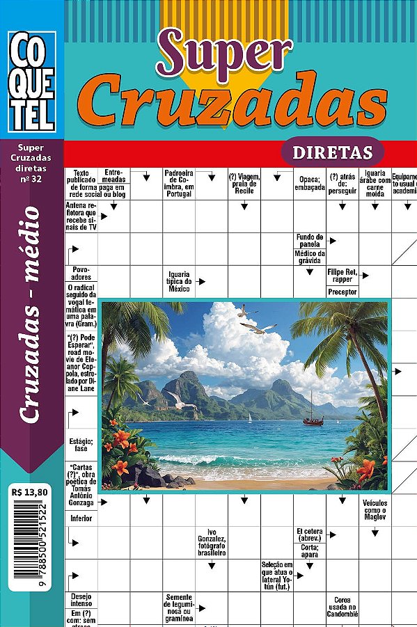 Livro Coquetel Super Palavras Cruzadas Diretas 32 S/P