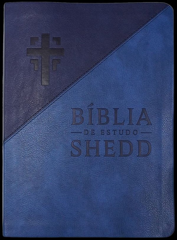 Bíblia de estudo Shedd - couro sintético duotone azul