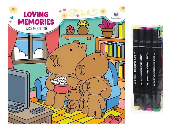 Livro De Colorir Com 4 Canetinhas - Loving Memories