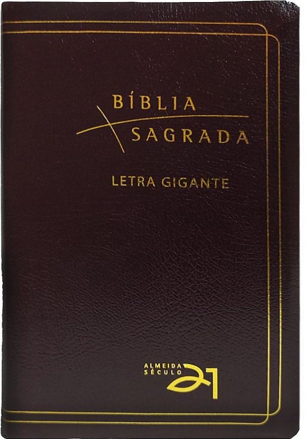 Bíblia a21 letra gigante luxo - couro bonded bordô