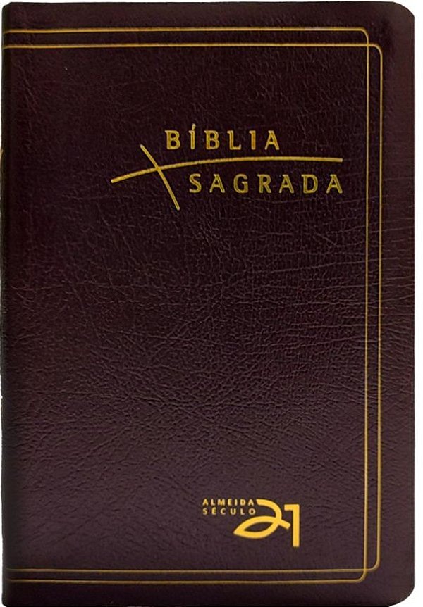 Bíblia a21 luxo - couro bonded bordô c/ referências cruzadas
