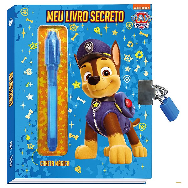 Meu Livro Secreto - Patrulha Canina: Chase - Diário Infantil Com Cadeado E Caneta Mágica
