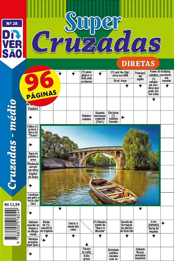 Livro Diversão Super Palavras-Cruzadas Diretas 28 - Nível Médio