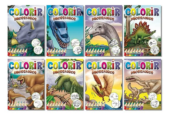 Solapa Colorir Dinossauros - (Pct Com 08 Livros)