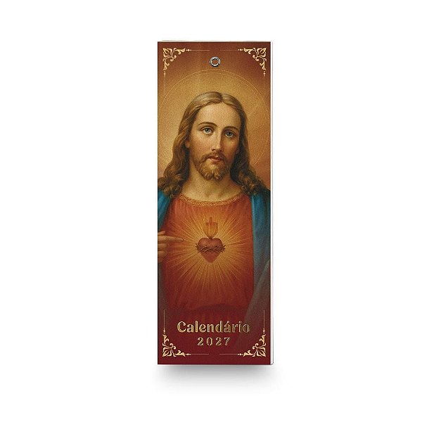 Calendário Marca-Páginas 2027 - Sagrado Coração De Jesus