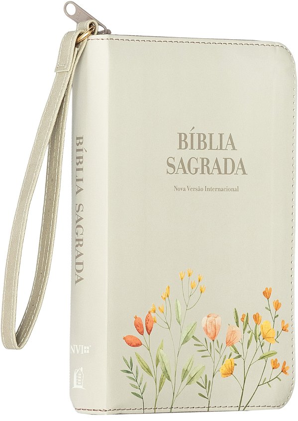 Bíblia Pocket NVI, Capa luxo florida com alça, Leitura Perfeita