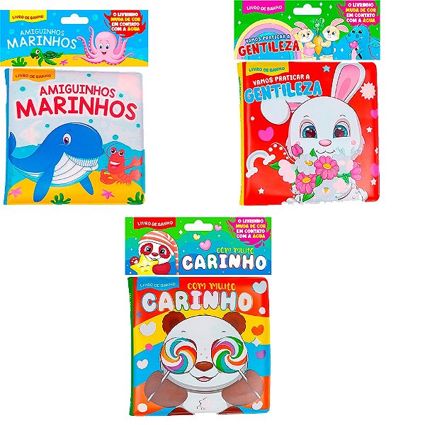 Kit diversão no banho - Kit com 3 livrinhos de banho