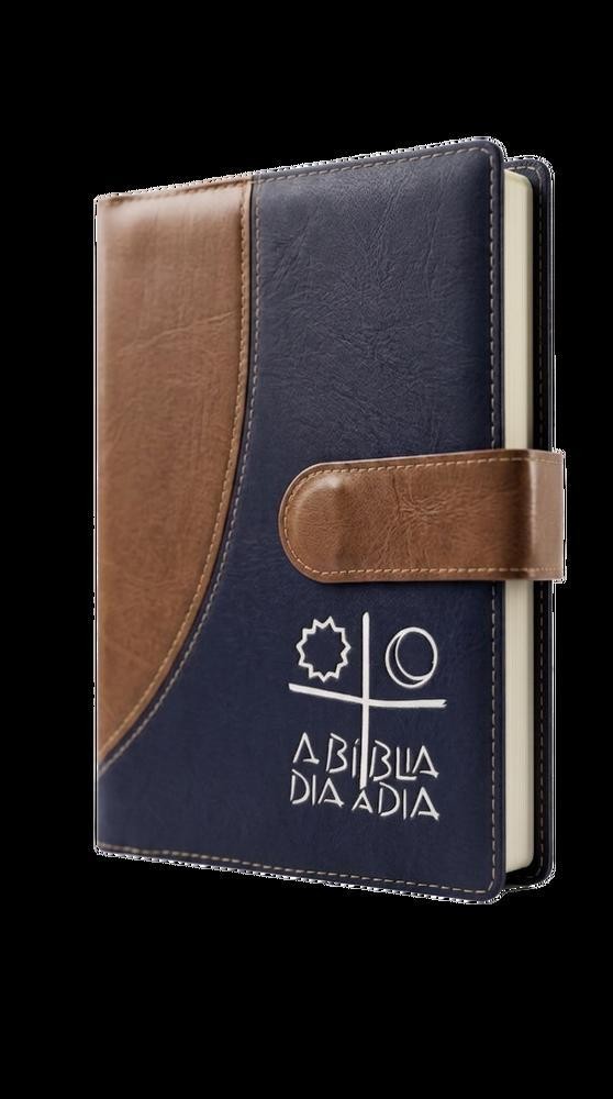 Bíblia Dia A Dia 2027 - Luxo - Castanho/Azul (Lingueta)
