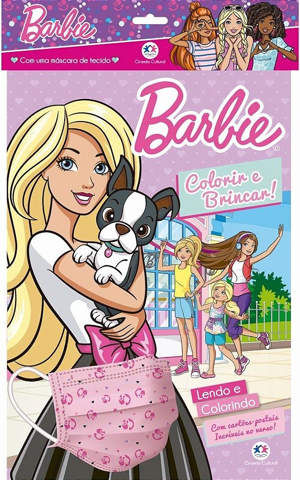 Livro Barbie - Kit com máscara