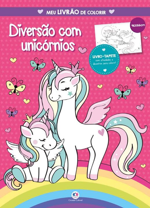 Livro Diversão com unicórnios - Meu livrão de colorir: me...