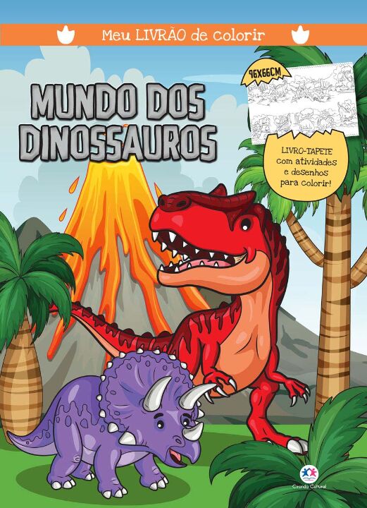 Livro Mundo dos dinossauros - Meu livrão de colorir