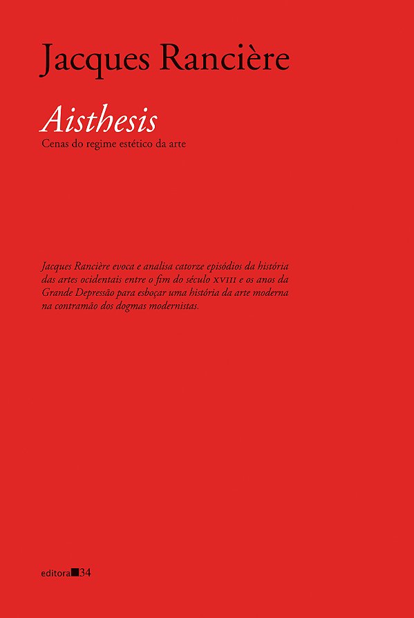 Livro Aisthesis: cenas do regime estético da arte